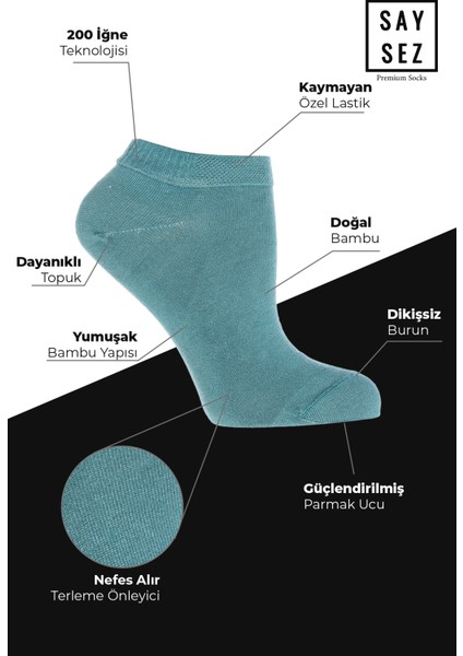 Bambu Kadın Patik Düz Çorap Dikişsiz Premium Kutulu 6'lı Paket fiyatları