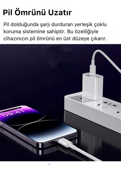 iPhone Tüm Serilere Uyumlu 20W Hızlı Şarj Aleti 7 8 x 11 12 13 14 15 16 Için Type-C Girişli Adaptör