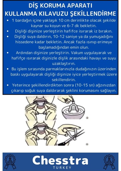 Kutulu Diş Çene Sıkma Gıcırdatma Gece Plağı Koruyucu Önleyici Dişlik Uyku Silikon Aparatı 4 Adet