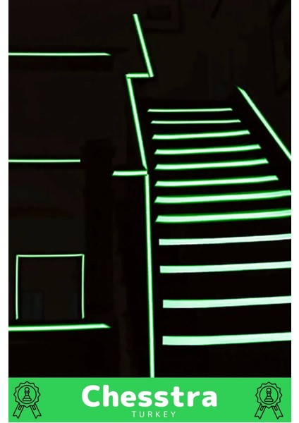 Karanlıkta Işık Veren Yansıyan Kendinden Yapışkanlı Reflektör Yeşil Şerit Fosfor Neon Bant 16 Metre