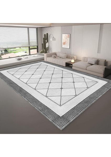 Kaymaz Taban Yıkanabilir Modern Salon Mutfak Koridor Halısı Gri 4022