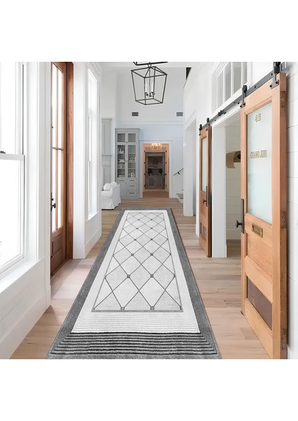 Kaymaz Taban Yıkanabilir Modern Salon Mutfak Koridor Halısı Gri 4022 fiyatları