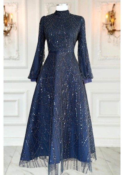 Karina Abiye Elbise Lacivert