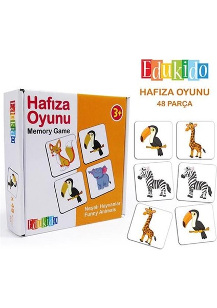 Eğitici Oyuncak Hafıza Oyunu Neşeli Hayvanlar Çocuk Kutu Oyun