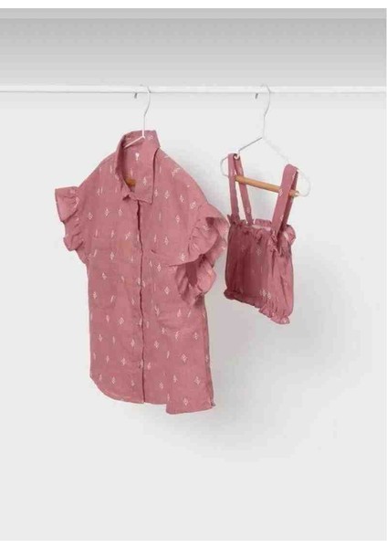 Kız Çocuk Gömlek Büstiyer Takım 6105