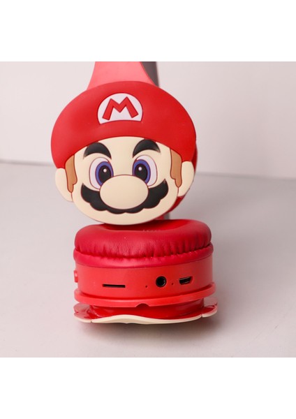 Super Mario Kablosuz Bluetooth Katlanabilir Kulaküstü Kulaklık