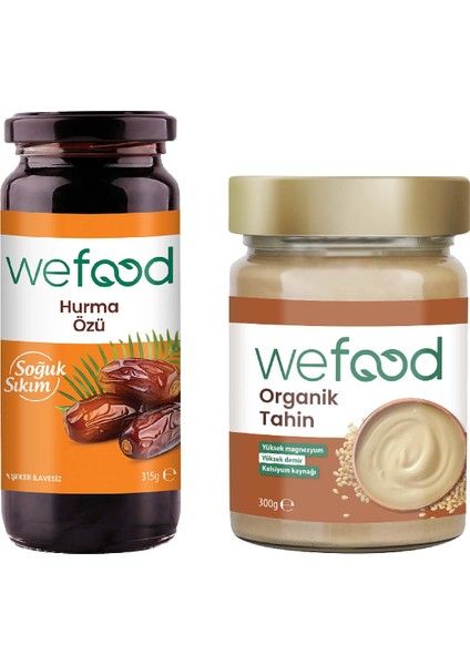 Organik Tahin 300 gr + Wefood Hurma Özü 315 gr 8683347032655