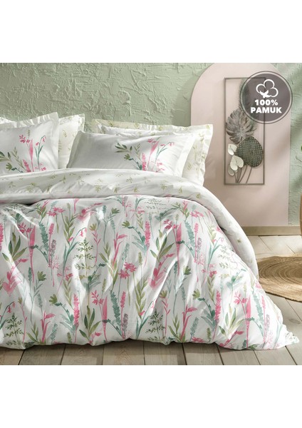Bedding Hana Çift Kişilik Ranforce Nevresim Seti - Pembe