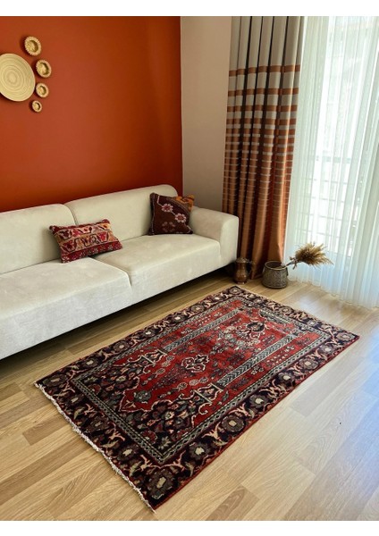 106 x 174 cm Uşak Halısı, Kalın Kısa Tüylü Türk Halısı, Vintage Klasik El Dokuma Ev & Ofis Halısı indirimleri