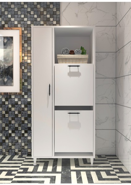 Menekşe 2li Çamaşır Sepetli Çok Amaçlı Dolap fırsatları