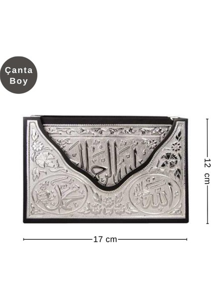 Kaplama Gümüş V Tipi Kur'an-I Kerim (Çanta Boy)