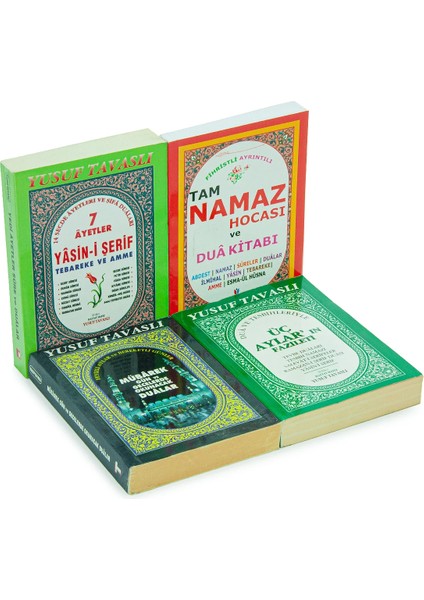 Yusuf Tavaslı Dua Kitapları Seti - Tam Namaz Hocası, 7 Ayetler Yasini Şerif, Üç Ayların Fazileti ve Mübarek Gün Duaları