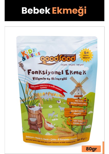Keçi Sütlü, Keçiboynuzlu Vitamin ve Mineralli Bebek Ekmeği 80 gr - Bebek ve Çocuklara Özel