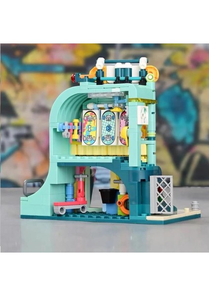 Keeppley Lovely Street K28009 Husky Skate Shop Shopre Gökyüzü Şeker Dükkanı Yapı Blokları Oyuncak Seti fırsatları