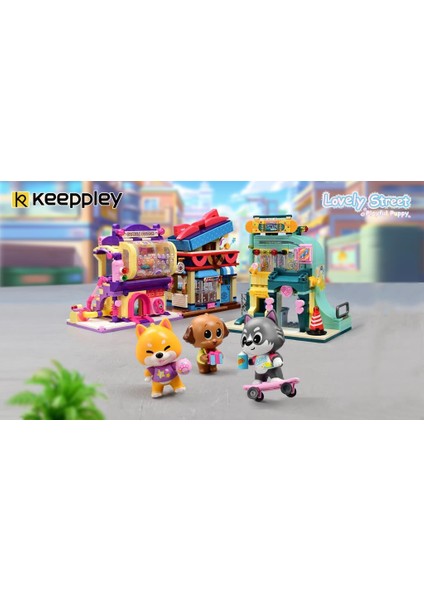 Keeppley Lovely Street K28009 Husky Skate Shop Shopre Gökyüzü Şeker Dükkanı Yapı Blokları Oyuncak Seti indirimleri