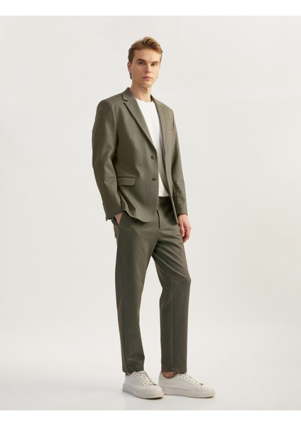 Düğmeli Cepli Viskon Karışımlı Pike Kumaş Mono Yaka Slim Fit Blazer Ceket fiyatları