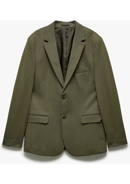 Düğmeli Cepli Viskon Karışımlı Pike Kumaş Mono Yaka Slim Fit Blazer Ceket modelleri