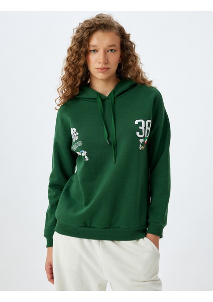 Snoopy Kapüşonlu Sweatshirt Lisanslı Arkası Baskılı modelleri