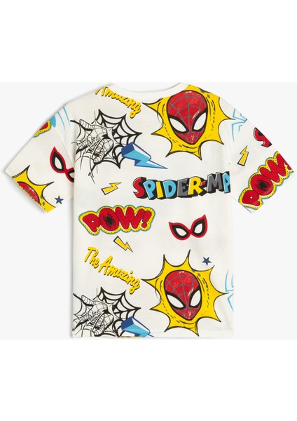 Örümcek Adam Baskılı Kısa Kollu Oversize Pamuklu Tişört fiyatları