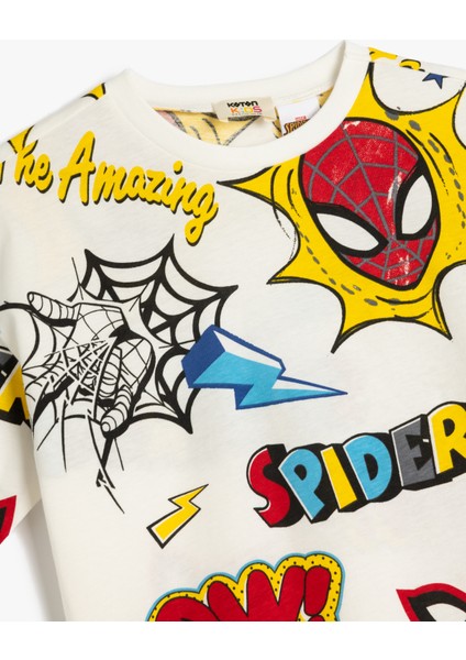 Örümcek Adam Baskılı Kısa Kollu Oversize Pamuklu Tişört modelleri