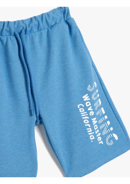 Slogan Baskılı Şort Beli Bağlamalı Cep Detaylı modelleri