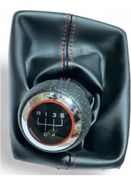 Audi A3-A4-A5-A6 Vites Topuzu ve Körüğü 5 Ileri Sport Topuz Kırmızı Numaratör 8P0863279..