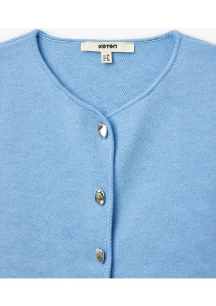 Düğmeli Kolsuz Bisiklet Yaka Triko Yelek indirimleri