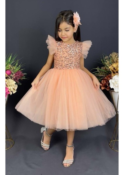 Tüllü Kız Çocuk Kpl Elbise MNK0526