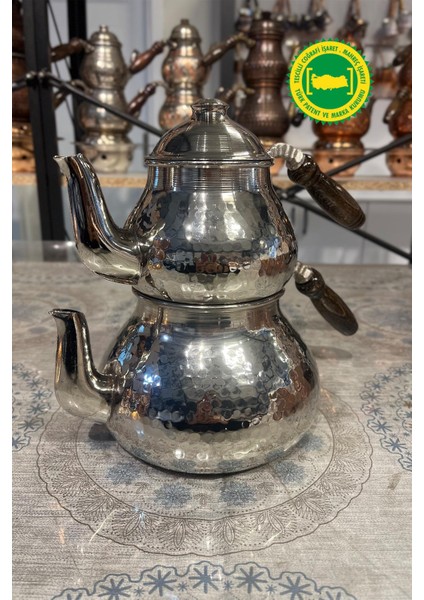 Bakır Jumbo Çaydanlık Çekiç Dövme Gri