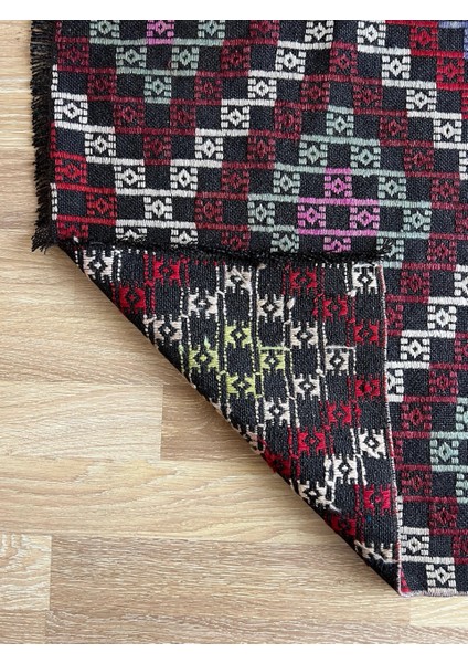 90 x 122 cm Geometrik Desenli Vintage Kilim, Boho Tarzı Renkli Kilim, Küçük Dekoratif El Dokuma Kilim modelleri