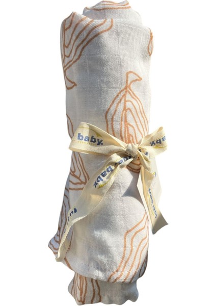 Mother Love Müslin Örtü Fuar Baby Yaprak Desenli