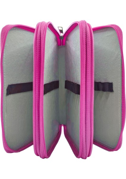 Xl Jumbo Model Unicorn Bahar Kalem Kutusu Organizer Kalemkutu 3 Bölmeli Kalemlik Pembe