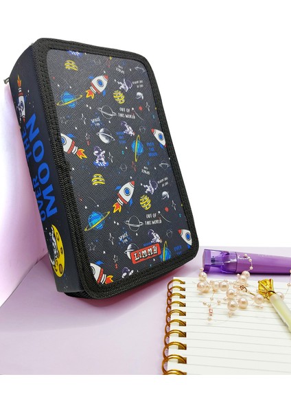 Xl Jumbo Model Astronot Kalem Kutusu Organizer Kalemkutu 3 Bölmeli Kalemlik Siyah fiyatları