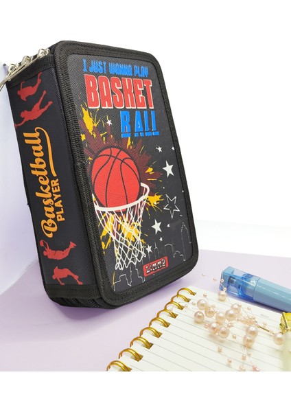 Xl Jumbo Model Basketbol Kalem Kutusu Organizer Kalemkutu 3 Bölmeli Kalemlik Siyah fiyatları
