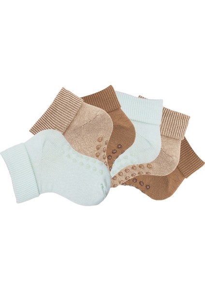Bebek Kaydırmaz Taban 6 Lı Renkli Soket Çorap ONL-02663