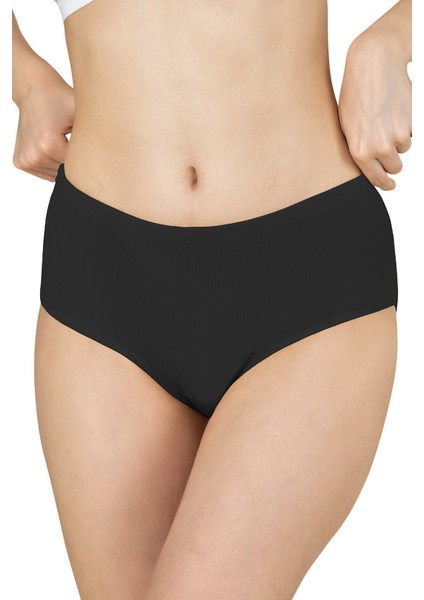 Kadın Ribana Yüksek Bel Büyük Beden Külot 3'lü Paket