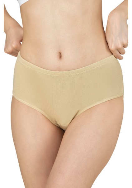 Kadın Ribana Yüksek Bel Büyük Beden Külot 3'lü Paket