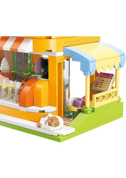 Keeppley Lovely Street K28017 Bsh Kitten Juice Shop Kedi Meyve Suyu Dükkanı Yapı Blokları Oyuncak Seti indirimleri