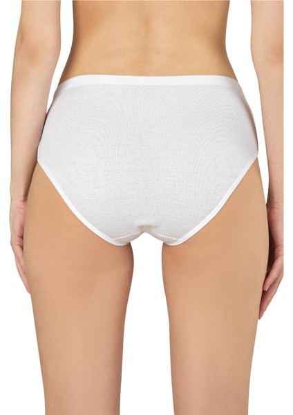 Kadın Ribana Yüksek Bel Büyük Beden Külot 3'lü Paket