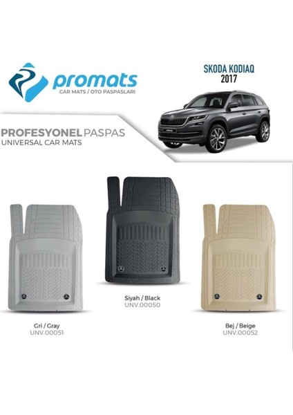 Skoda Kodiaq 2017 Sonrası Oto Paspas Profesyonel 4d (Bej)