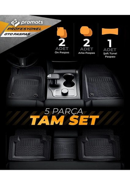 Opel Combo 2019 Sonrası Oto Paspas Profesyonel 4d (Siyah)