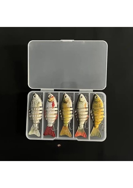 5 Adet, 10 Cm, 17 Gram, Çok Eklemli, Kancalı, Suda Hareketli Balık Yemi