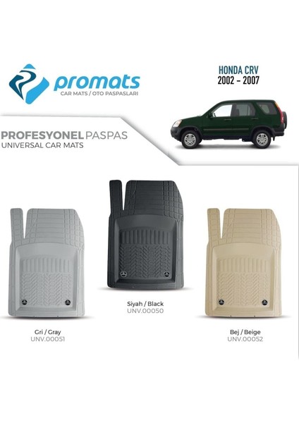 Honda Crv 2002-2007 Oto Paspas Profesyonel 4d (Gri)