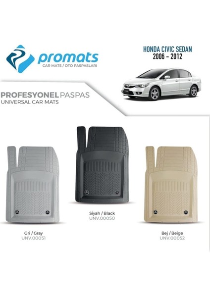 Honda Civic Sedan 2006-2012 Oto Paspas Profesyonel 4d (Bej)