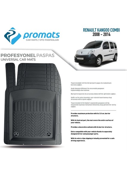 Renault Kangoo Combi 2008-2014 Oto Paspas Profesyonel 4d (Bej)