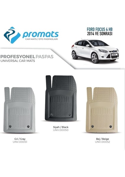 Fordfocus 4 Hb 2014 Sonrası Oto Paspas Profesyonel 4d (Bej)