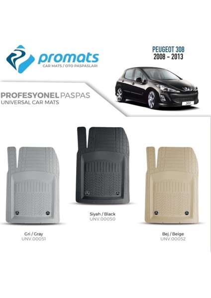 Peugeot 308 2008-2013 Paspas Profesyonel 4d (Bej)
