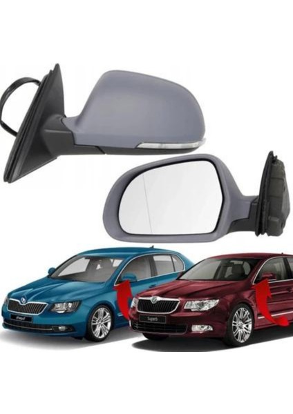Superb 2008-2015 Sol Ayna Komple Elktrikli Isıtmalı 6 Pin 3T1857507BH