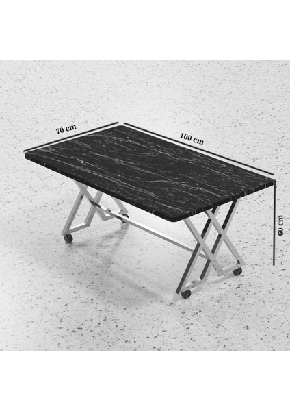 Orta Sehpa Mdf Siyah Metal Ayak Tekerlekli Atlantik Çam fiyatları