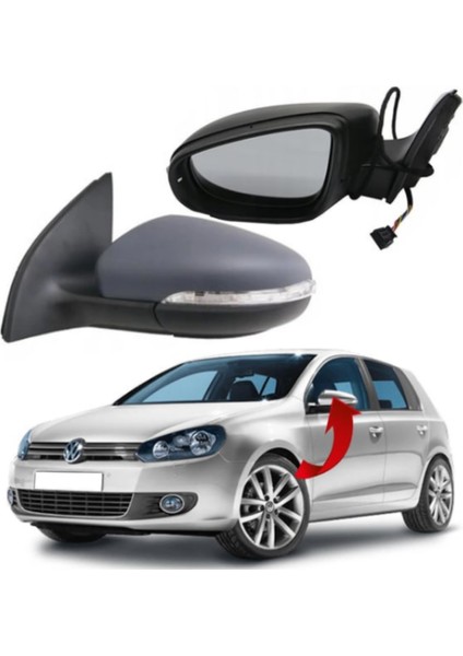 Golf6 2009-2013 Sol Ayna Komple Elektrikli Isıtmalı 5K0857507AD